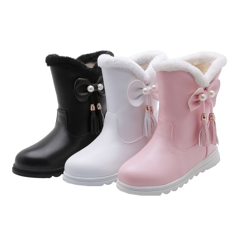 Women's Fashion Mid-Calf Boots PU Round Toe Winter - Style e.html