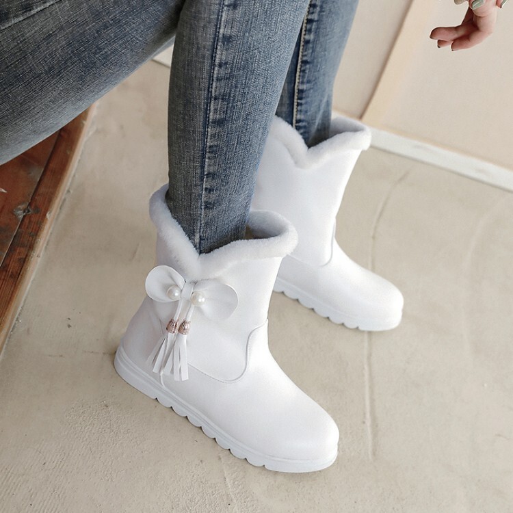 Women's Fashion Mid-Calf Boots PU Round Toe Winter - Style e.html