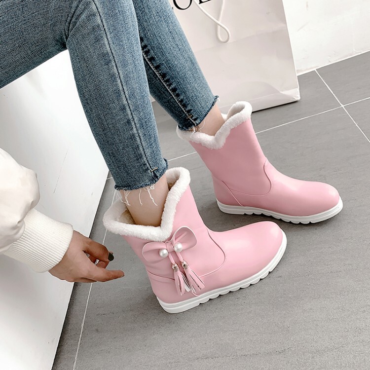Women's Fashion Mid-Calf Boots PU Round Toe Winter - Style e.html