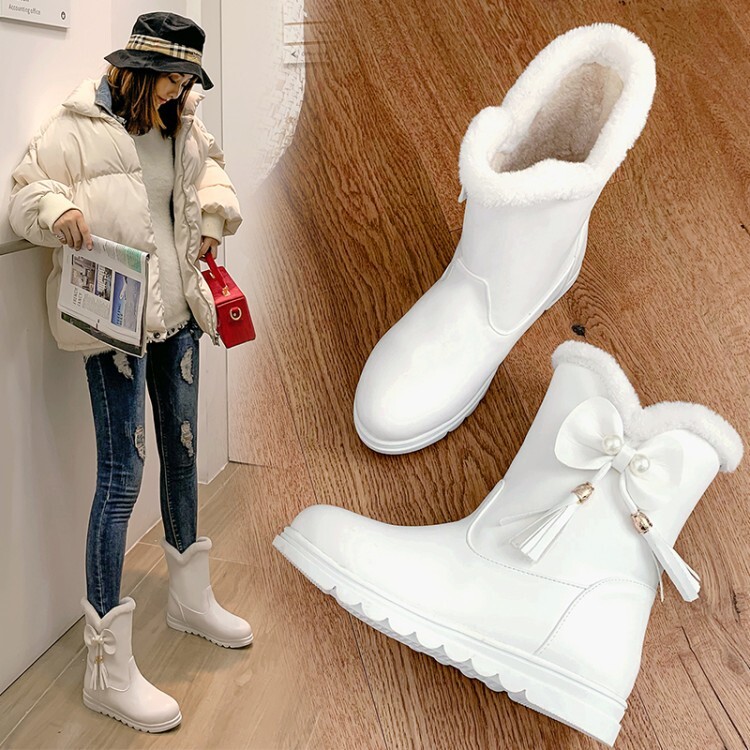 Women's Fashion Mid-Calf Boots PU Round Toe Winter - Style e.html