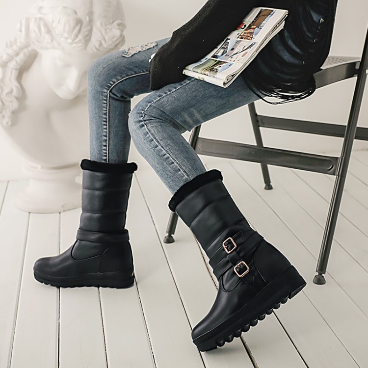 20220221648827026_750.jpg Women's Fashion Mid-Calf Boots PU Round Toe Winter - Style m.html