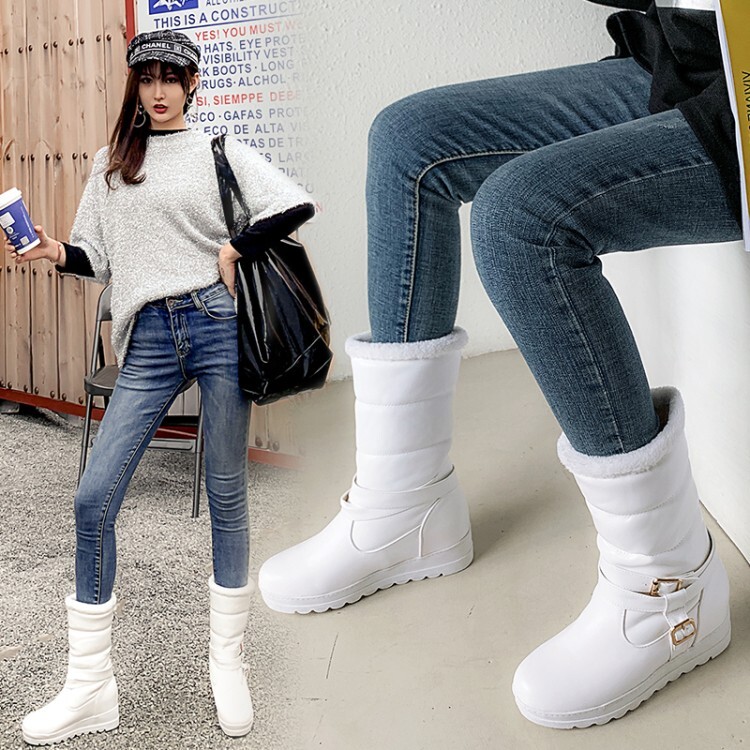 20220221648827027_750.jpg Women's Fashion Mid-Calf Boots PU Round Toe Winter - Style m.html
