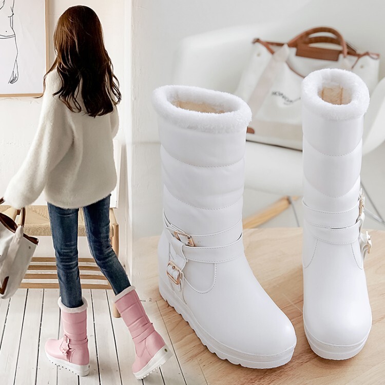 20220221648827028_750.jpg Women's Fashion Mid-Calf Boots PU Round Toe Winter - Style m.html
