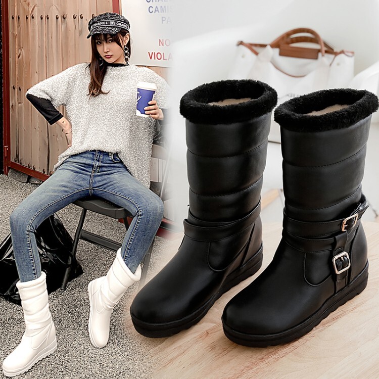 20220221648827029_750.jpg Women's Fashion Mid-Calf Boots PU Round Toe Winter - Style m.html