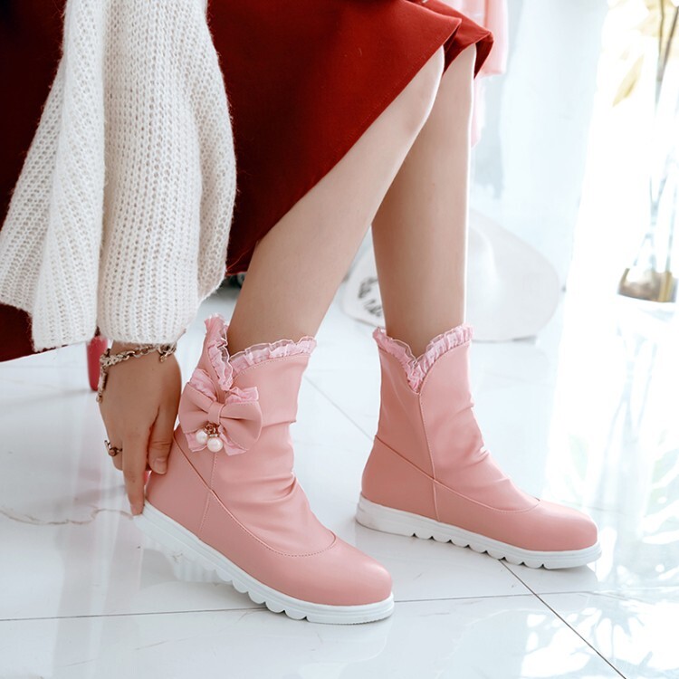 20220221818673033_750.jpg Women's Mid-Calf Fashion Boots Low Flat Heel Round Toe PU - Style c.html