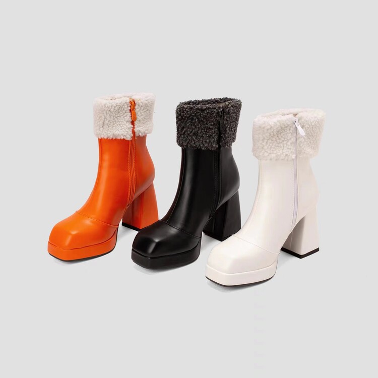 20220612579722001_750.jpg Women's Mid-Calf Fashion Boots with PU Upper and Round Toe