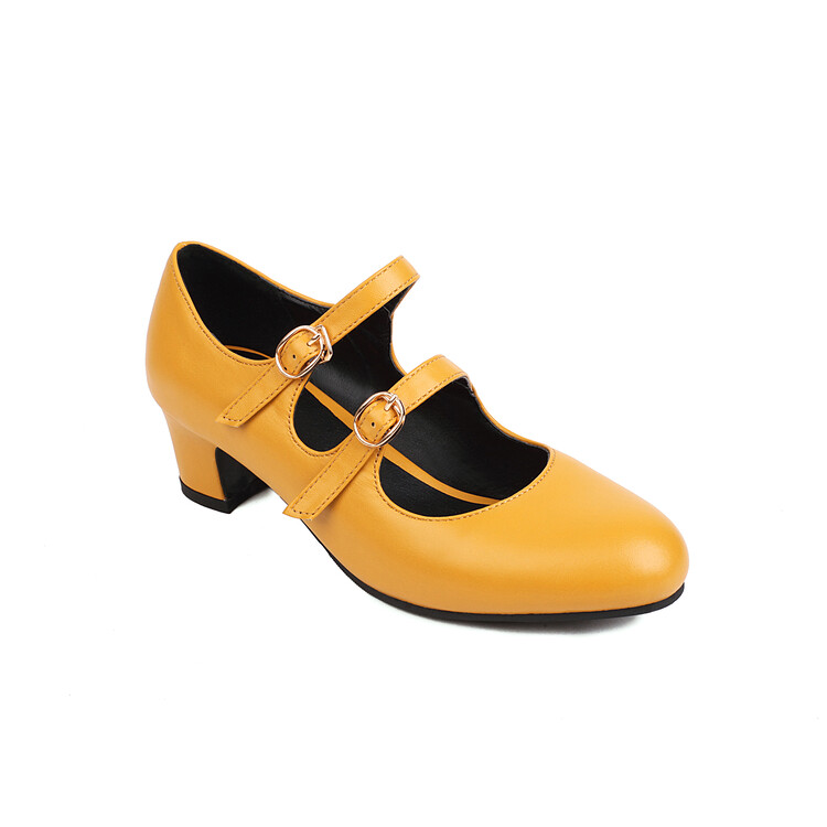 Women's Fashion Flat Shoes with Buckle and Belt Decoration