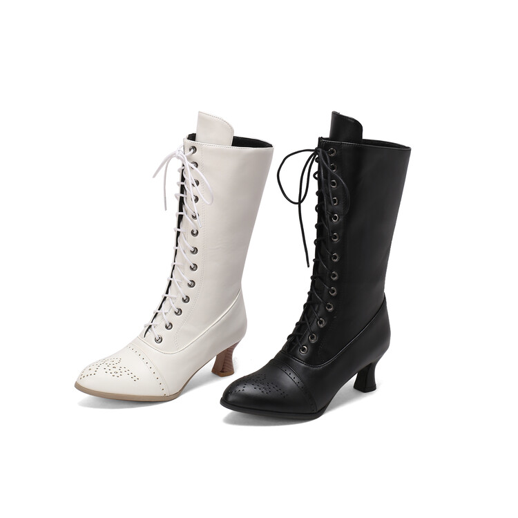 20231027395118002_750.jpg Women's High Shaft Pointed Toe Wine Glass Heel Fashion Boots