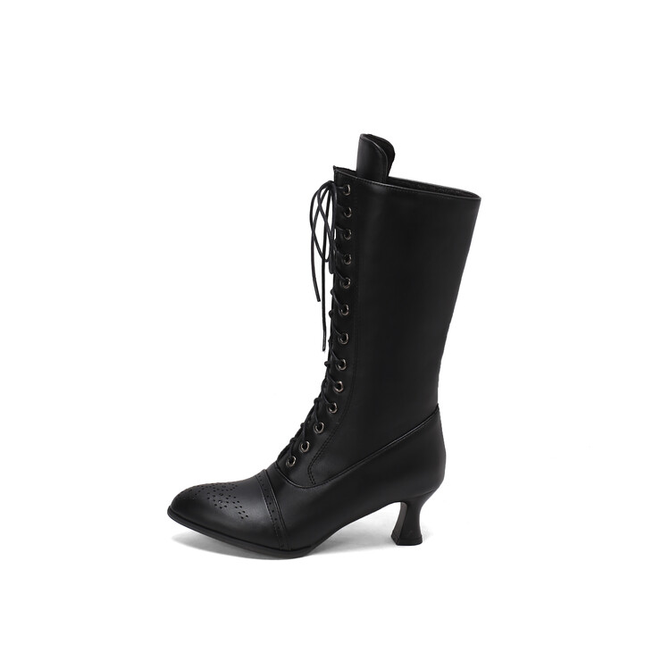 20231027395118005_750.jpg Women's High Shaft Pointed Toe Wine Glass Heel Fashion Boots
