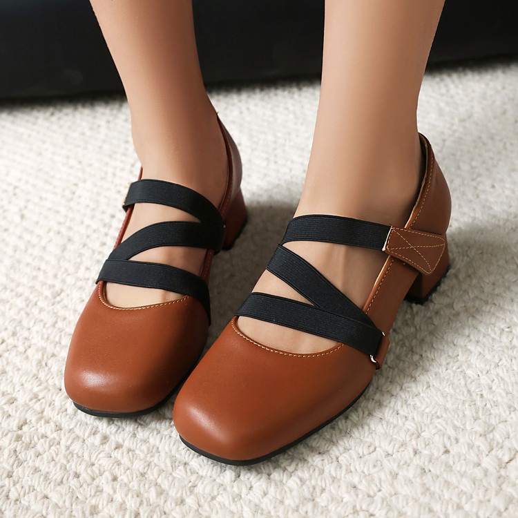 20250330475173032_750.jpg Women's Minimalist Square Toe Mid Chunky Heel Pumps Summer 2025