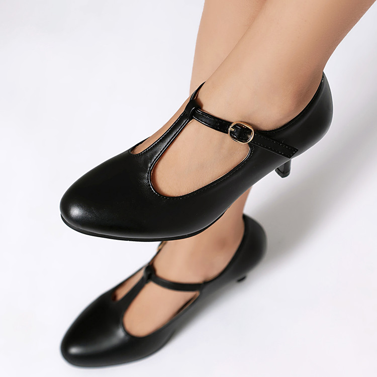 20250330590608019_750.jpg Retro Mary Jane High Heel Pumps for Women - PU Upper, Rubber Sole, Summer 2025