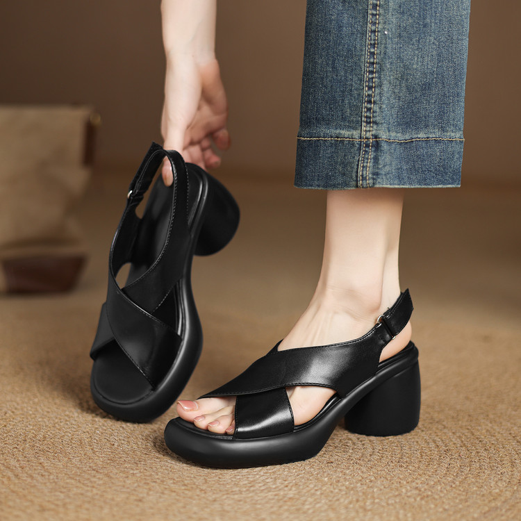 Women's Open Toe Mid Chunky Heel Sandals Summer 2025 - Style a.html