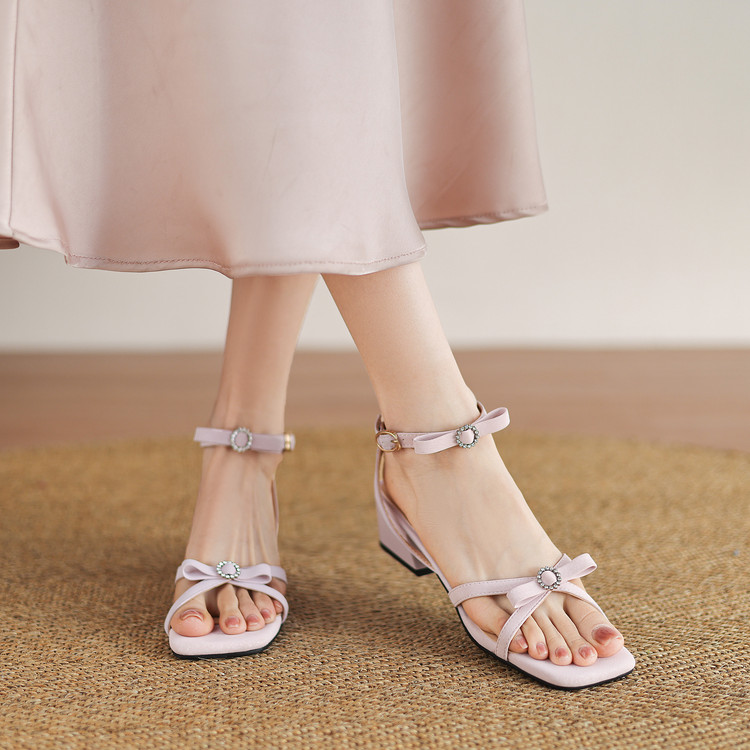 Women's Open Toe Chunky Mid Heel Sandals Summer 2025 - Style q.html