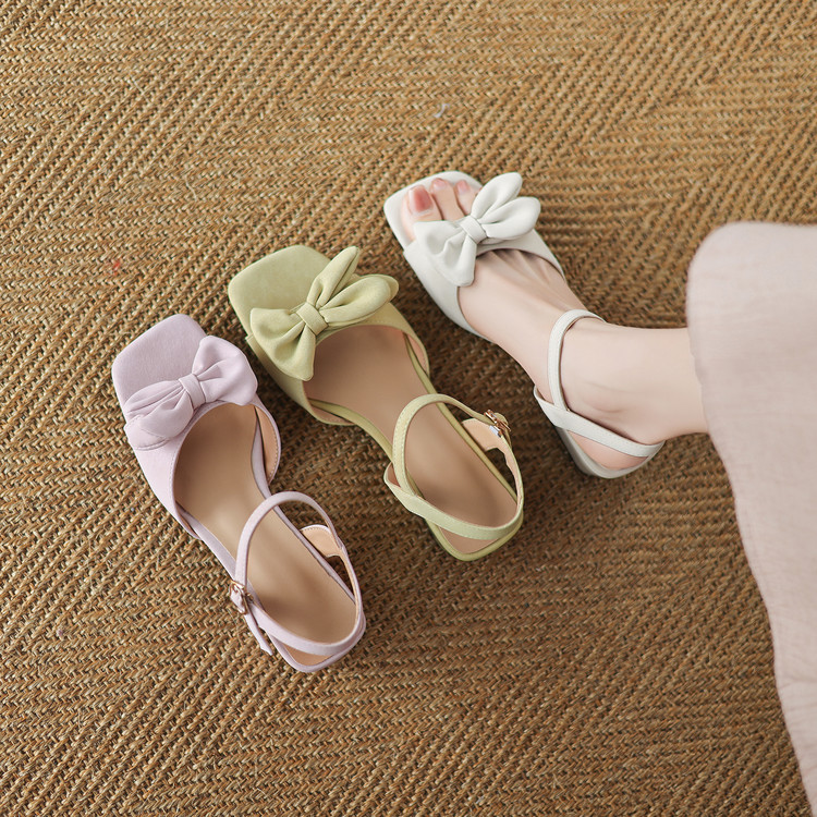 Women's Open Toe Mid Heel Chunky Sandals Summer 2025 - Style o.html